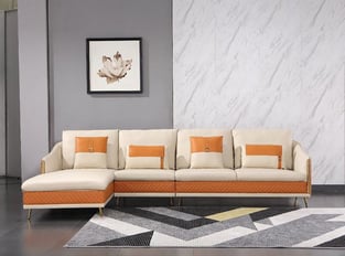 Off-White, Orange European Furniture EF-64435L-4LHF Living Room interior