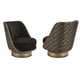 Espresso & Gold Fabric Swivel Accent Chairs Set 2Pcs GO FOR A SPIN by Caracole 