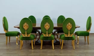 Gold, Emerald, Ebony European Furniture 44697-DT-Set-9 Dining Room interior