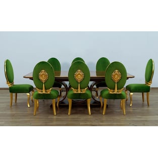 Gold, Emerald, Ebony European Furniture 44697-DT-Set-9 Dining Room interior