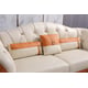 Italian Leather Off White & Orange Sofa Set 2P AMALIA EUROPEAN FURNITURE Modern