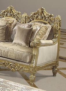 Living Room  Gold Finish, Metallic Homey Design  photo