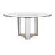 Sundance Gold Base & Tempered Glass Top 60" Dining Table BREAK THE ICE by Caracole 