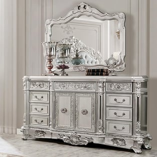 Order Silver, Antique Silver Homey Design  HD-5800-ASBSET5-EK Bedroom now