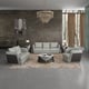 Grey-Chocolate Italian Leather Sofa Set 2Pcs GLAMOUR EUROPEAN FURNITURE 