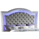 Silver Finish Wood King Panel Bed Contemporary Cosmos Furniture Shiney