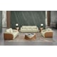 Beige & Cognac Italian Leather NOIR Sofa Set 2Pcs EUROPEAN FURNITURE Contemporary