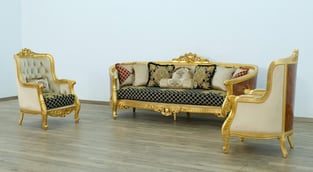 Buy Mahogany, Beige, Gold, Antique, Black, Ebony European Furniture Living Room 