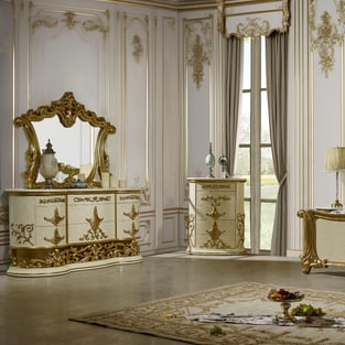 Buy White, Gold Homey Design  Bedroom 