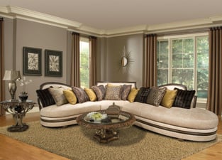 Living Room  Beige, Dark Brown, Cream Homey Design  image