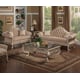 Luxury Beige Chenille Silver Carved Wood Living Room Set 4Pcs Rosella Benetti’s 