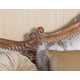 Luxury Antique Dark Cooper Wood Trim VICTORIAN Sofa Set 3 Pcs EUROPEAN FURNITURE
