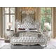 Performance White Faux Leather Tufted King Bed Set 3Pcs Traditional Homey Design HD-1813