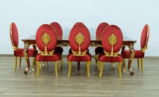 Buy Brown, Gold, Red European Furniture Dining Room 