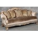 Silver Gold Wood Luxury Silk Chenille Sofa Set 2Pcs Benetti's Ornella Classic