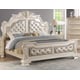 Off-White Finish Wood Queen Panel Bedroom Set 3Pcs Traditional Cosmos Furniture Victoria