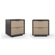 Dark Chocolate & Champagne Gold Finish Nightstand Set 2Pcs DOUBLE WRAP by Caracole 