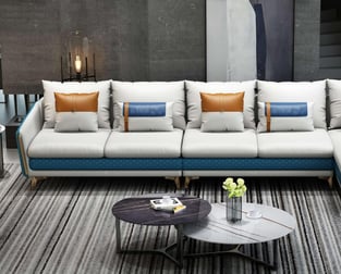 Buy Blue, Off-White European Furniture Living Room 