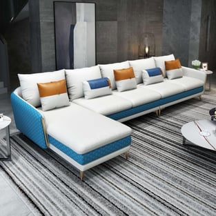 Living Room  Blue, Off-White European Furniture image