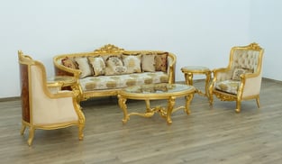 Buy Mahogany, Beige, Gold, Antique, Ebony European Furniture Living Room 