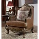 Mohawk Finish Leather Sofa Set 3Pcs Traditional Homey Design HD-555 