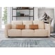 Luxury Italian Leather Beige & Orange Sofa Set 2 Pcs MAKASSAR EUROPEAN FURNITURE 