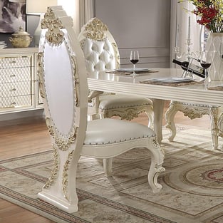 Gold, Antique White Homey Design  HD-DT8091-7PC Dining Room interior