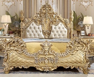 Bedroom  Antique, Gold Finish, Metallic Homey Design  photo