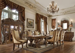 Buy Cream, Gold Finish, Walnut Homey Design  Dining Room 