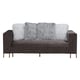 Gray Velvet Sofa & Loveseat Set 2Pcs Brass Finish Modern Cosmos Furniture Madison