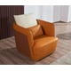 Orange Brown Italian Leather Sofa Set 5Pcs GLAMOUR EUROPEAN FURNITURE