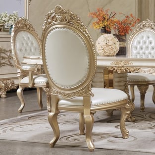 Order White, Gold Homey Design  HD-DIN9093-SET-9PC Dining Room now