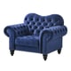 Blue Velvet Sofa Set 3Pcs Transitional Cosmos Furniture GracieBlue