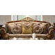 Mahogany Brown & Metallic Antique Gold Sofa Set 3Pcs Traditional Homey Design HD-26