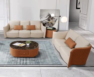 Buy Beige, Orange European Furniture Living Room 