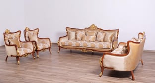 Gold, Antique, Walnut European Furniture 47078-S Living Room interior