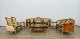 Gold, Antique, Silver, Black European Furniture 68586-Set-4 Living Room interior