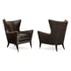 Soft Touchable Chocolate Leather Accent Chair Set 2Pcs SO WELT DONE by Caracole 