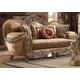 Homey Design HD-622  Luxury Upholstery Antique Brown Carved Wood Traditional Living Room Set 8Pcs