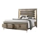 Bronze Finish Wood King Bedroom Set 3Pcs Contemporary Cosmos Furniture Coral