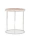 Rose Quartz Stone Top Stainless Steel Base End Table ROSIE by Caracole 
