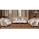 Luxury Cooper & Champagne Wood Trim VALENTINA Sofa Set 2Pcs EUROPEAN FURNITURE