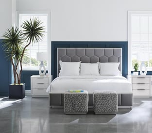 White, Gray Caracole CLA-421-122 Bedroom interior