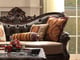 Homey Design HD-3630 Dark Chocolate Bonded Leather Loveseat Carved Wood Classic