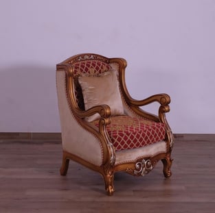 Buy Gold, Silver, Red European Furniture Living Room 