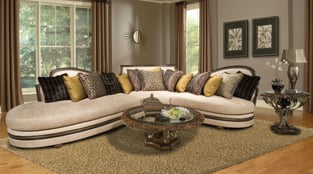 Beige, Dark Brown, Cream Homey Design  HD-90007-Sec-RIGHT Living Room interior