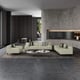 Off-White Italian Leather Sofa Contemporary PICASSO EUROPEAN FURNITURE