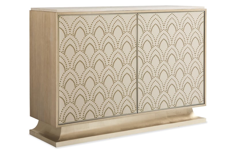 Decorative Nails & Champagne Gold Finish Cabinet Nailed It by Caracole 