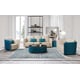 Luxury Italian Leather Beige & Blue MAKASSAR Sofa Set 3Pcs EUROPEAN FURNITURE 