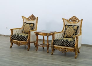 Beige, Gold, Antique, Black European Furniture 31059-C Living Room interior